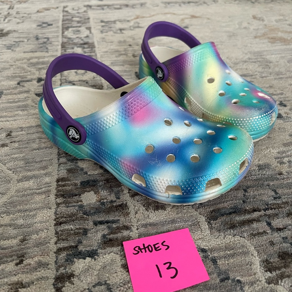 Little Girls Size 13 Tye Dye Crocs